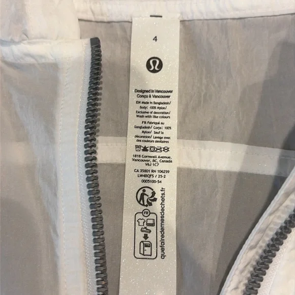 BNWT LULULEMON white cropped SCUBA anorak jacket Women’s Size 4 - Picture 7 of 10